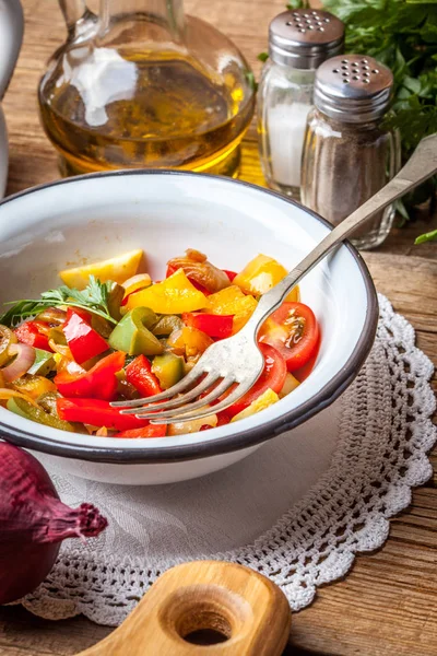 Ratatouille on a rustic table. — Stock Photo, Image