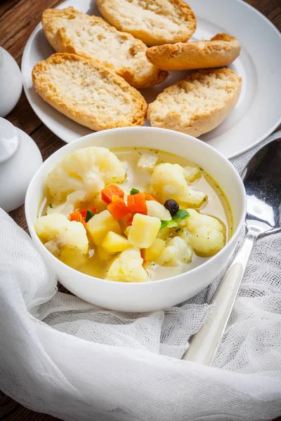 Miska zupa minestrone. — Zdjęcie stockowe