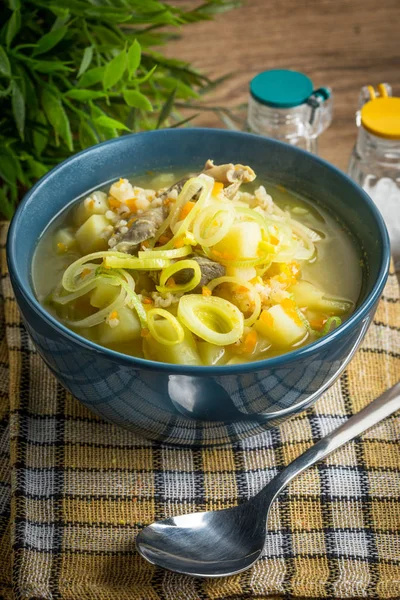 Taşlıklar arpa ve tavuk çorbası.