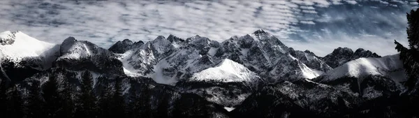 Met sneeuw bedekte toppen van de Tatra bergen. — Stockfoto