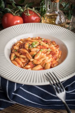 Cavatelli taze domates soslu makarna.