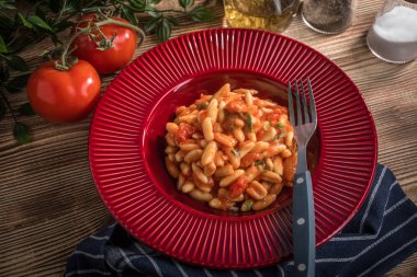 Cavatelli taze domates soslu makarna.