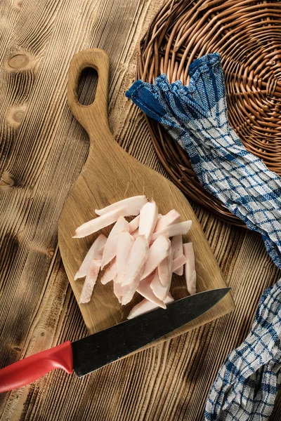 Sliced fresh bacon. — Stock Photo, Image
