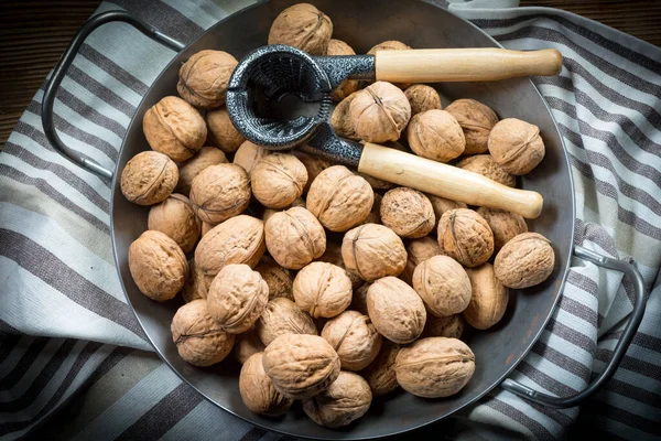 Bütün fındıkları metal bir konteynırda..