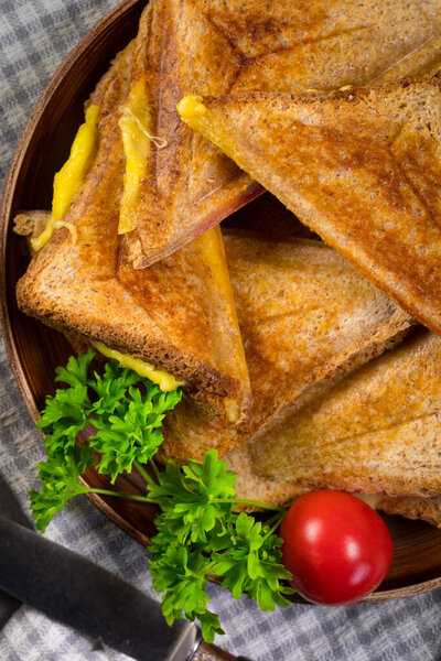 Grilled cheese sandwich.