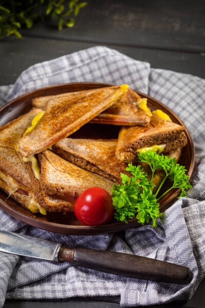 Grilled cheese sandwich.