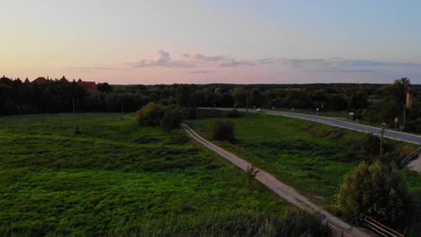 Uno Sguardo Giù Strada Castello Tykocin — Video Stock