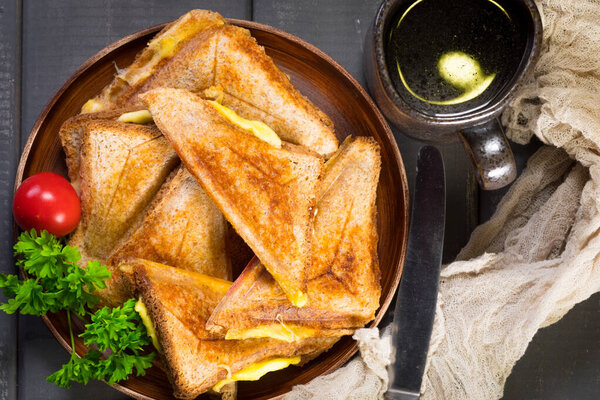 Grilled cheese sandwich.