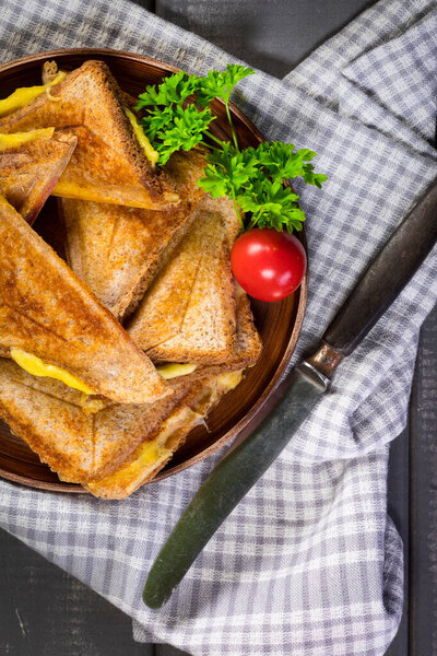 Grilled cheese sandwich.