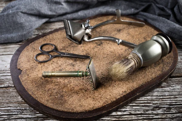 Vintage Shaving Hair Cutting Tools Selective Focus — Stock Photo, Image