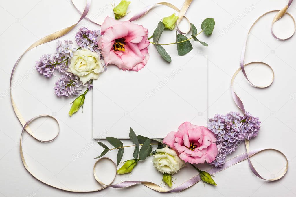 Festive invitation card with floral border