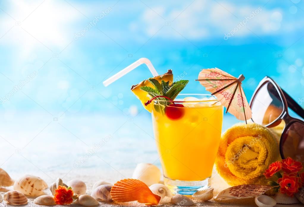 Summer drink on the beach