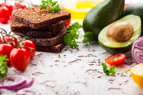 Čerstvé suroviny pro vegetariánské sendviče — Stock fotografie