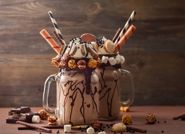 Chocolate freak or crazy shake — Stock Photo, Image