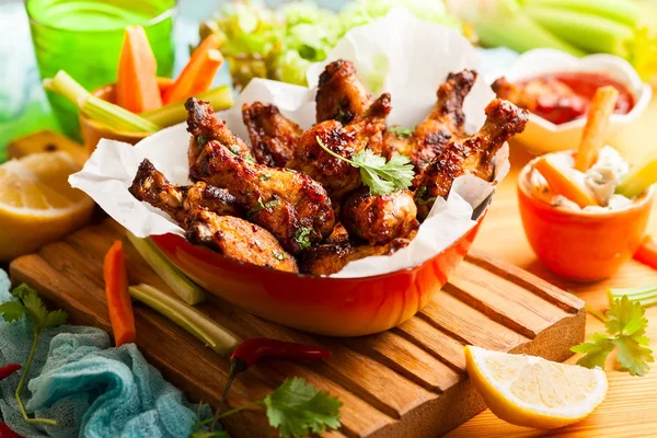 Delicious barbecue chicken wings — Stock Photo, Image