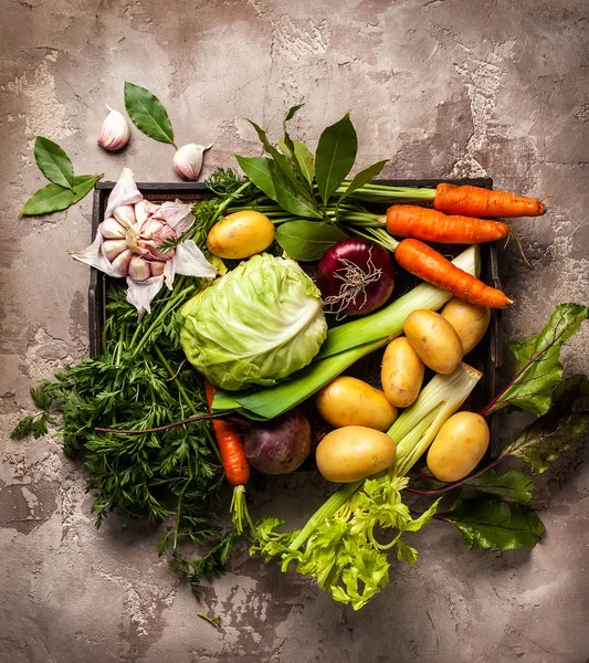 Ingredientes vegetales frescos crudos — Foto de Stock