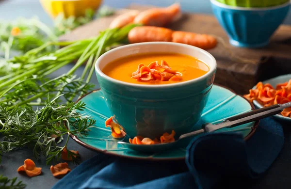 Σούπα πικάντικη κρέμα καρότου — Φωτογραφία Αρχείου