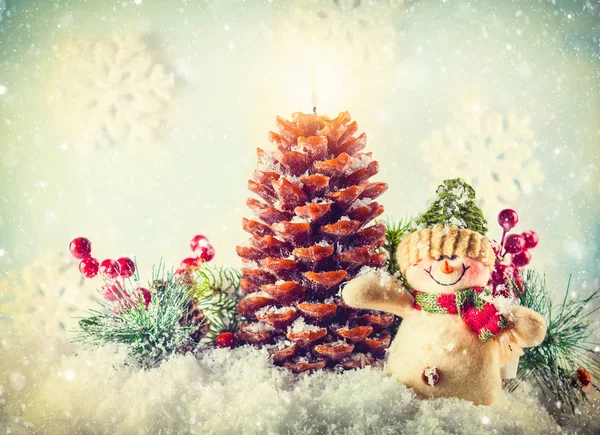 Kardan adam ve Noel mum 