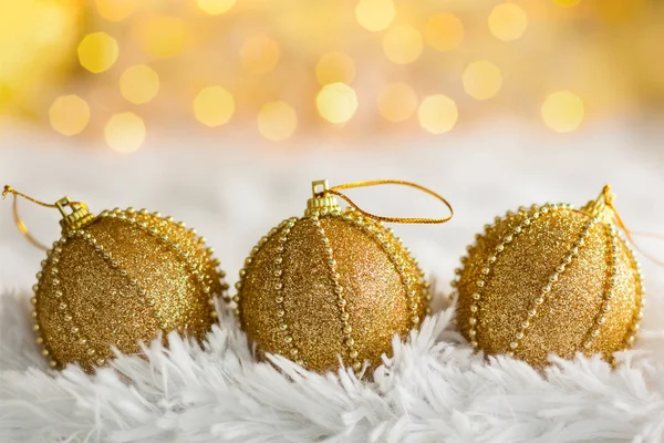 Baldes de Natal de ouro — Fotografia de Stock