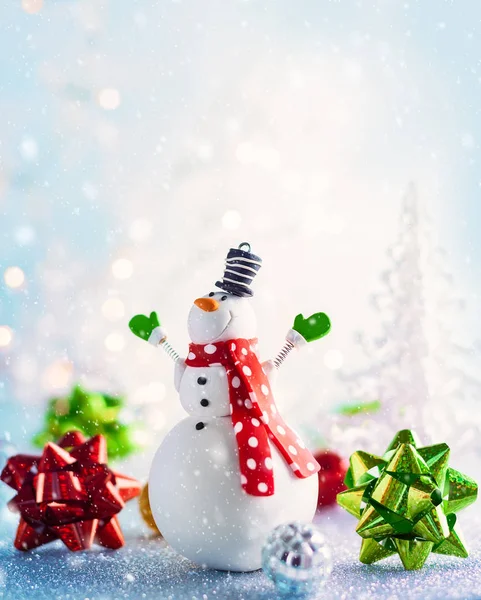 Decorações de Natal com boneco de neve — Fotografia de Stock