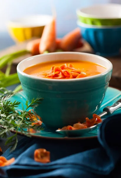 Σούπα πικάντικη κρέμα καρότου — Φωτογραφία Αρχείου