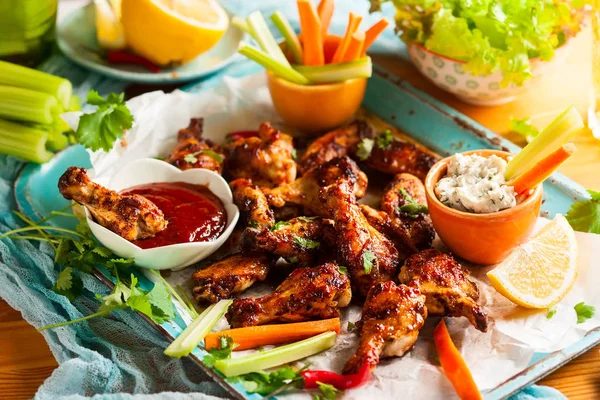 Delicious barbecue chicken wings — Stock Photo, Image