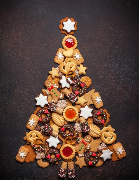 Ассорти рождественских печенек — стоковое фото