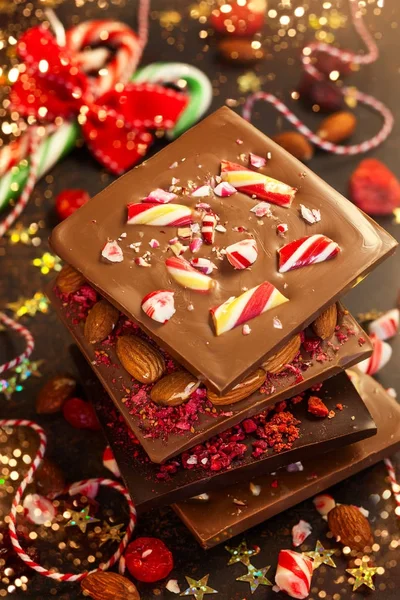 Різдво шоколад кора — стокове фото