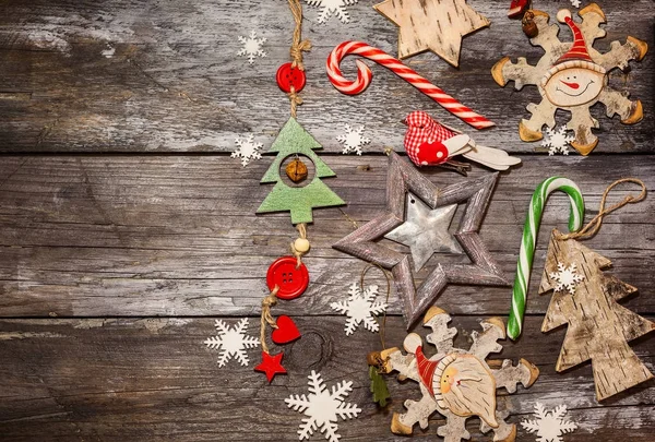 Weihnachtsdeko aus Holz — Stockfoto