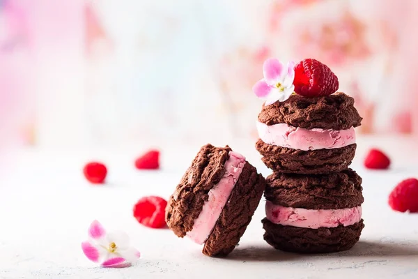 Ice cream cookies sandwiches — Stock Photo, Image