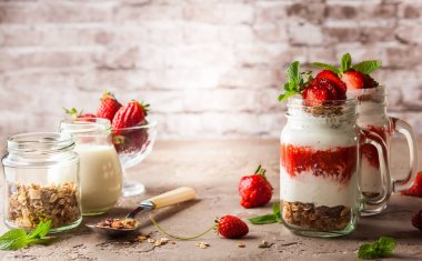 Sağlıklı kahvaltı. 