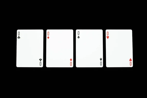 Poker playing cards.Poker of zeros — Stock Photo, Image