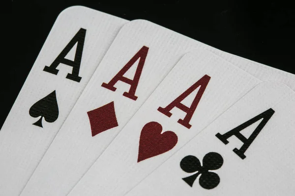 Poker jouant aux cartes.Poker d'as — Photo