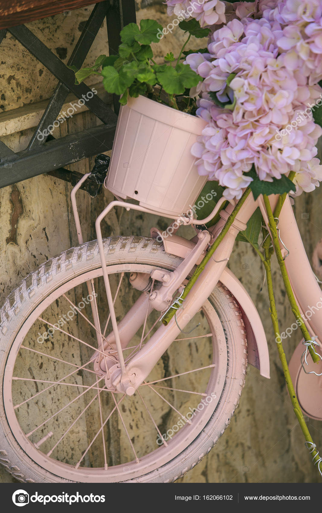 pink bicycle with basket