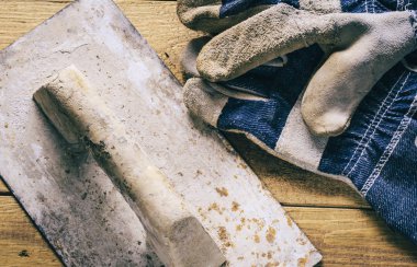 Eski grup oksit vintage araçları. Eldiven