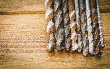 Eski grup oksit vintage araçları. Matkaplar