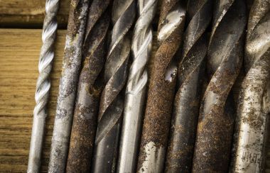 Eski grup oksit vintage araçları. Matkaplar