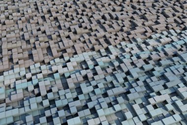 3D küpleri bir doku ile