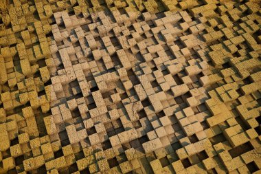 3D küpleri bir doku ile