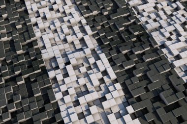 3D küpleri bir doku ile