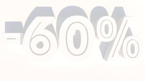 3D rendering procentuell rabatt nummer — Stockfoto