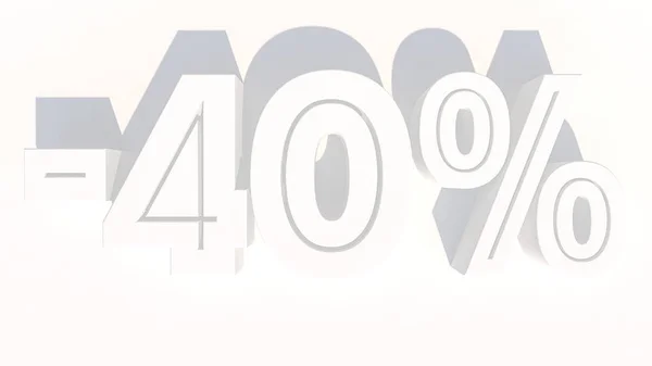 3D vykreslování procentní sleva číslo — Stock fotografie