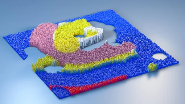 3d rendering topography with cubes — Stock Photo, Image