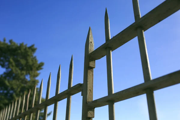 Bir parkta metal güvenlik koruması — Stok fotoğraf