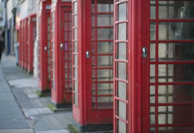 Blackpool tipik kırmızı telefon kabinleri