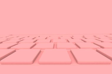 İzole edilmiş 3D dizüstü bilgisayar. Pembe renk, pembe arkaplan