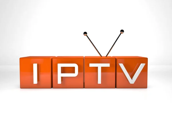 Representación 3D. IPTV. Televisión en línea. Concepto tecnológico — Foto de Stock