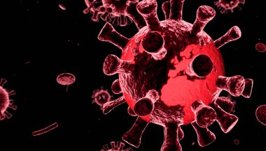 3 boyutlu dünya koronavirüsü salgını. Covid19