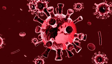 3 boyutlu dünya koronavirüsü salgını. Covid19