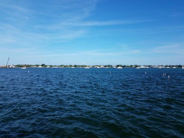 Mavi deniz ya da okyanus suyu. Denizayısı habitatı için işaretler var.
